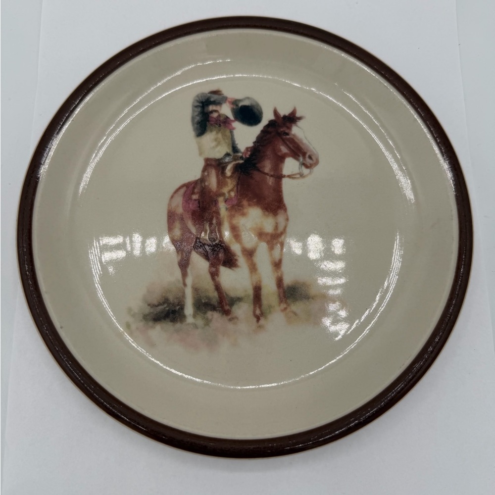 Montana Lifestyles Cowboy Reflections 7 3/4" Salad Plate Horse Rustic Western